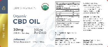 Joy Organics Organic CBD Oil 30 mg Unflavored - supplement