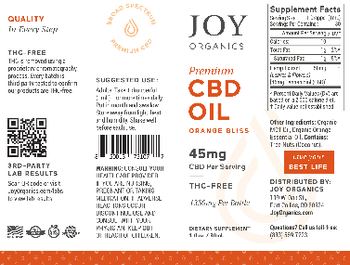 Joy Organics Premium CBD Oil Orange Bliss 45 mg - supplement