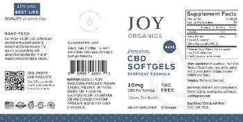 Joy Organics Premium CBD Softgels 10 mg - supplement