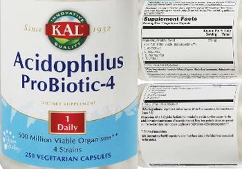 KAL Acidophilus ProBiotic-4 - supplement