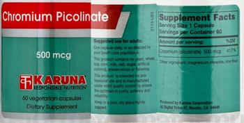 Karuna Chromium Picolinate 500 mcg - supplement