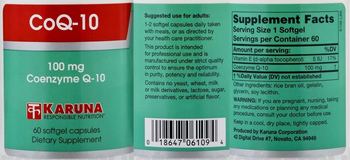 Karuna CoQ-10 100 mg - supplement