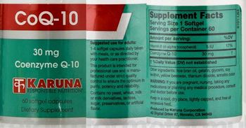 Karuna CoQ-10 30 mg - supplement