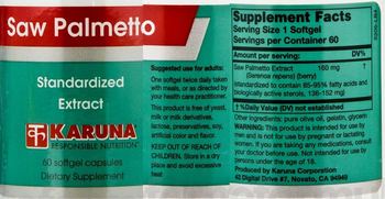 Karuna Saw Palmetto - supplement