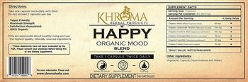 Khroma Herbal Products Happy Organic Mood Blend - supplement