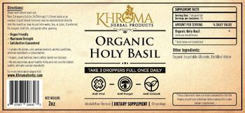 Khroma Herbal Products Organic Holy Basil - supplement