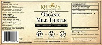 Khroma Herbal Products Organic Milk Thistle - supplement
