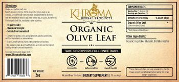 Khroma Herbal Products Organic Olive Leaf - supplement