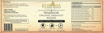 Khroma Herbal Products Warrior Organic Immunity Blend - supplement
