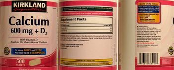 Kirkland Signature Calcium 600 mg + D3 - supplement