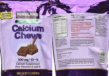 Kirkland Signature Calcium Chews Chocolate Flavored - calcium supplement plus vitamins d and k