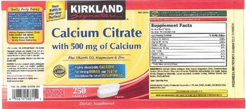 Kirkland Signature Calcium Citrate with 500 mg of Calcium - supplement