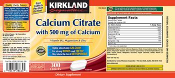 Kirkland Signature Calcium Citrate With 500 mg Of Calcium - supplement