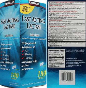 Kirkland Signature Fast Acting Lactase - natural dairy digestive supplement