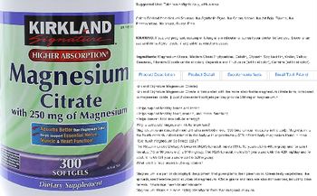 Kirkland Signature Magnesium Citrate 250 mg - supplement
