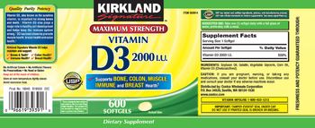 Kirkland Signature Vitamin D3 2000 IU - supplement