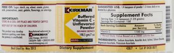 Kirkman Buffered Vitamin C - Unflavored Powder - supplement