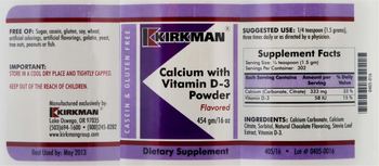 Kirkman Calcium With Vitamin D-3 Powder Flavored - supplement