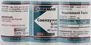 Kirkman Coenzyme Q10 25 mg - supplement