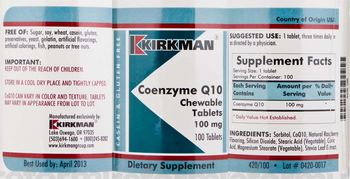 Kirkman Coenzyme Q10 Chewable Tablets 100 mg - supplement