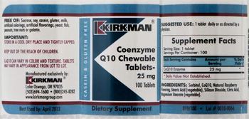 Kirkman Coenzyme Q10 Chewable Tablets-25 mg - supplement