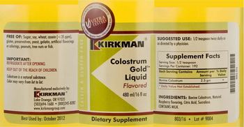 Kirkman Colostrum Gold Liquid Flavored - supplement