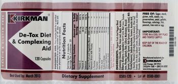 Kirkman De-Tox Diet & Complexing Aid - supplement
