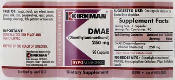 Kirkman DMAE (Dimethylaminoehtanol) 250 mg - supplement