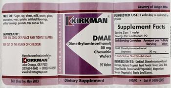 Kirkman DMAE (Dimethylaminoehtanol) 50 mg - supplement