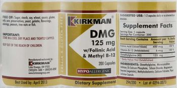 Kirkman DMG 125 mg w/Folinic Acid & Methyl B-12 - supplement