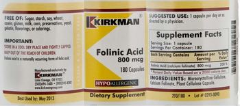 Kirkman Folinic Acid 800 mcg - supplement