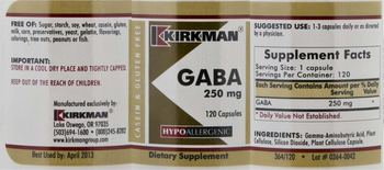 Kirkman GABA 250 mg - supplement