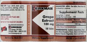 Kirkman Grape Extract 100 mg - supplement