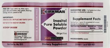 Kirkman Inositol Pure Soluble Powder - supplement