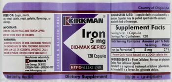 Kirkman Iron 5 mg Bio-Max Series - 