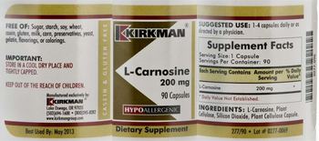 Kirkman L-Carnosine 200 mg - supplement