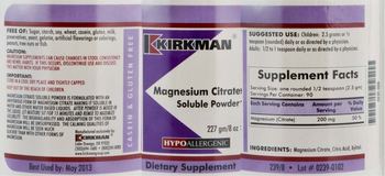 Kirkman Magnesium Citrate Soluble Powder - supplement