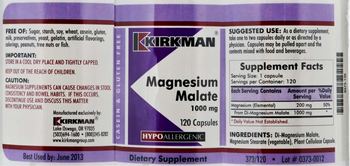 Kirkman Magnesium Malate 1000 mg - supplement