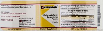 Kirkman Methylcobalamin Concentrated Powder - supplement
