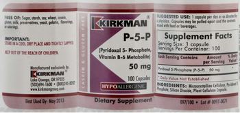 Kirkman P-5-P 50 mg - supplement