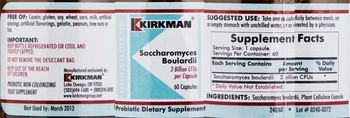 Kirkman Saccharomyces Boulardii - probiotic supplement