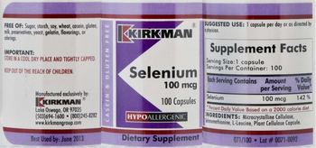Kirkman Selenium 100 mcg - supplement