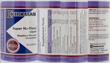 Kirkman Super Nu-Thera Liquid Raspberry Flavored Concentrate - supplement