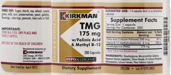 Kirkman TMG 175 mg W/Folinic Acid & Methyl B-12 - supplement