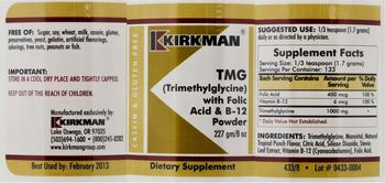 Kirkman TMG (Trimethylglycine) With Folic Acid & B-12 Powder - supplement