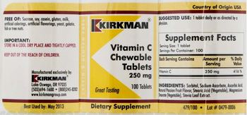 Kirkman Vitamin C Chewable Tablets 250 mg - supplement