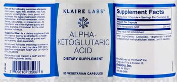 Klaire Labs Alpha-Ketoglutaric - supplement