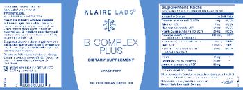 Klaire Labs B Complex Plus - supplement