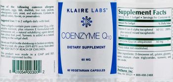 Klaire Labs Coenzyme Q10 - supplement