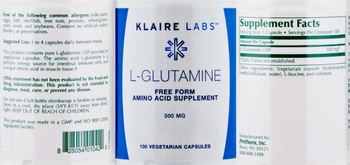 Klaire Labs L-Glutamine - free form amino acid supplement